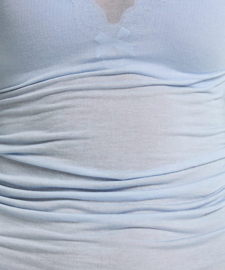 Camiseta super suave de cachemir con escote barco, Azul