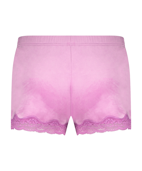 Pantal&oacute;n corto de terciopelo y encaje, Rosa