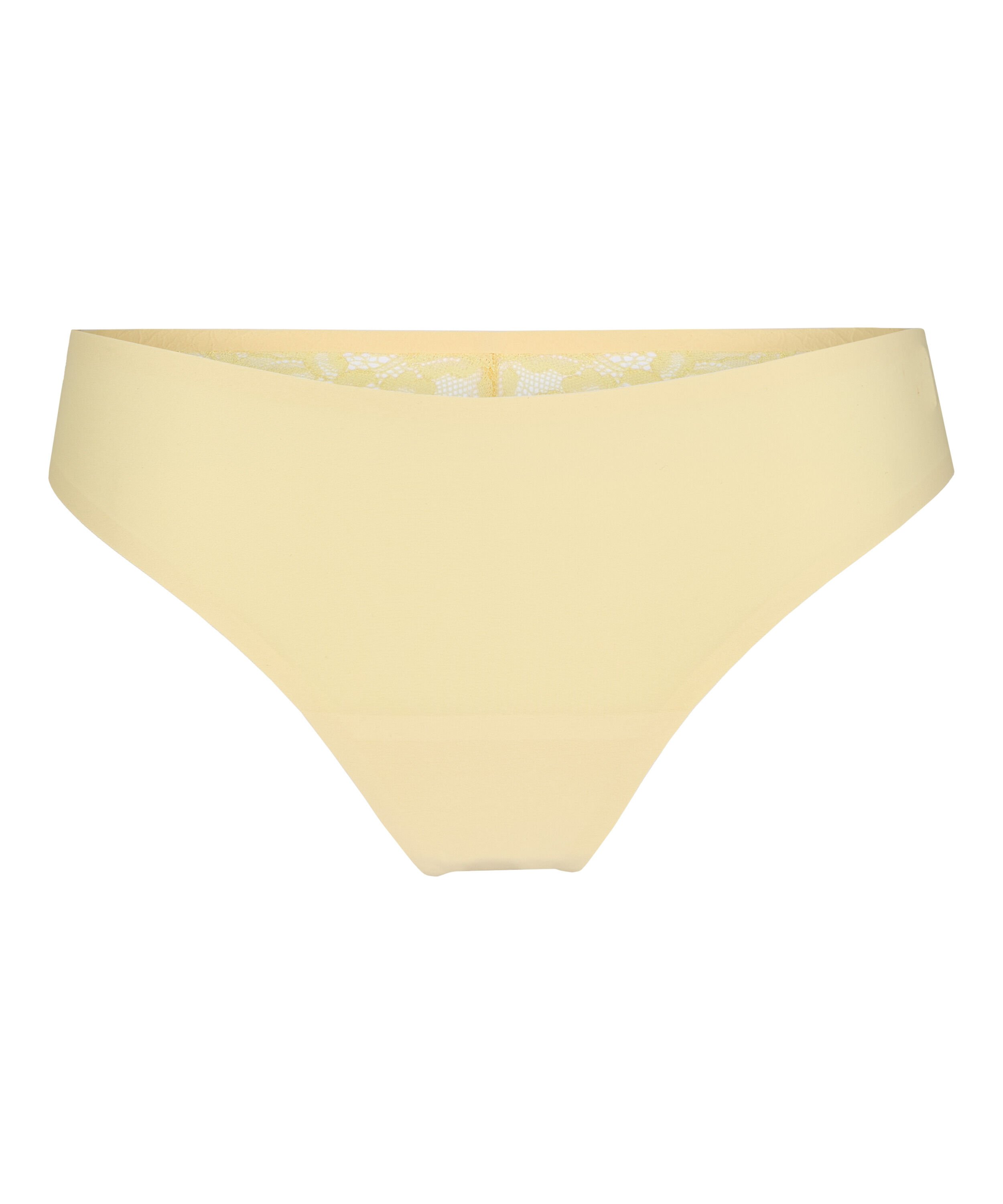 Invisible Tanga Lace Back, Amarillo