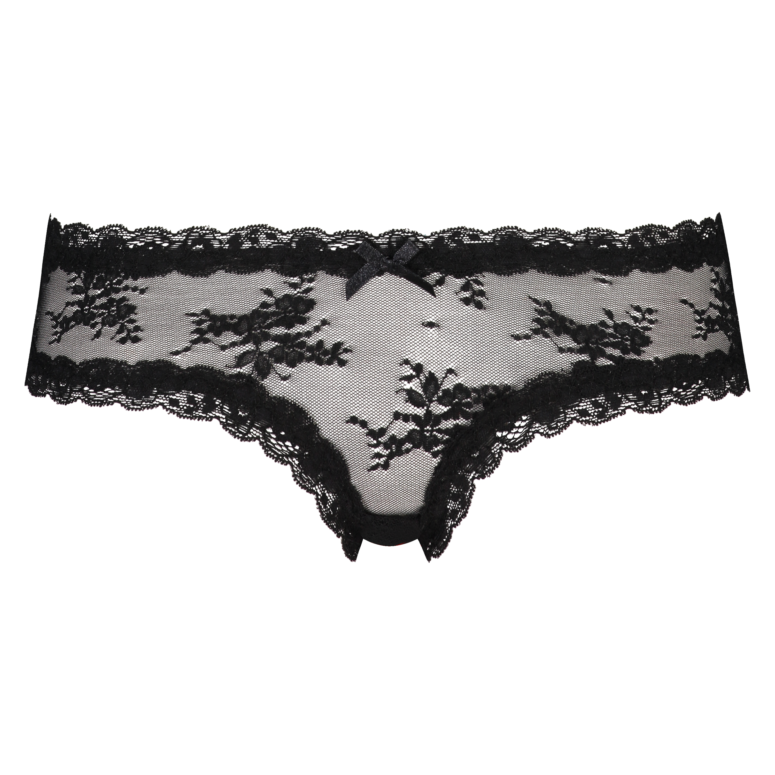 Brasile&ntilde;a en forma de V Floral Mesh, Negro, main