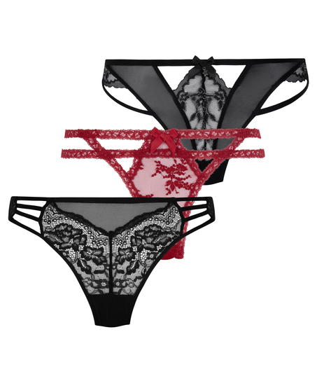 Lote de 3 tangas, Negro