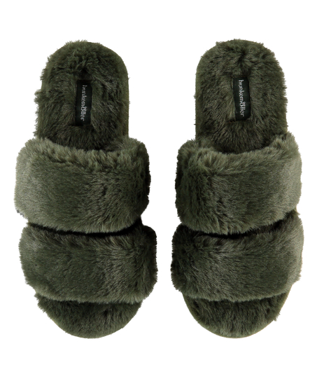 Zapatillas Fake Fur, Verde