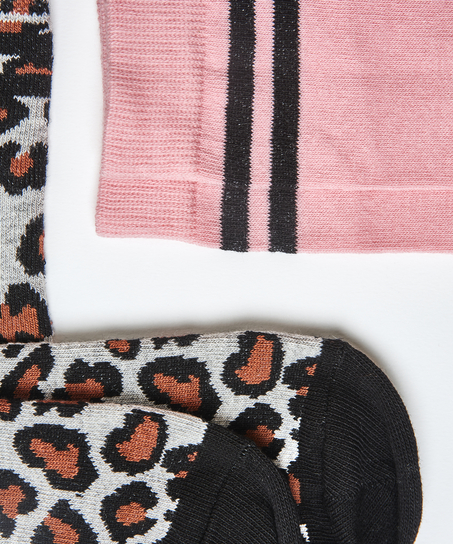 2 Pares Calcetines Algod&oacute;n, Gris