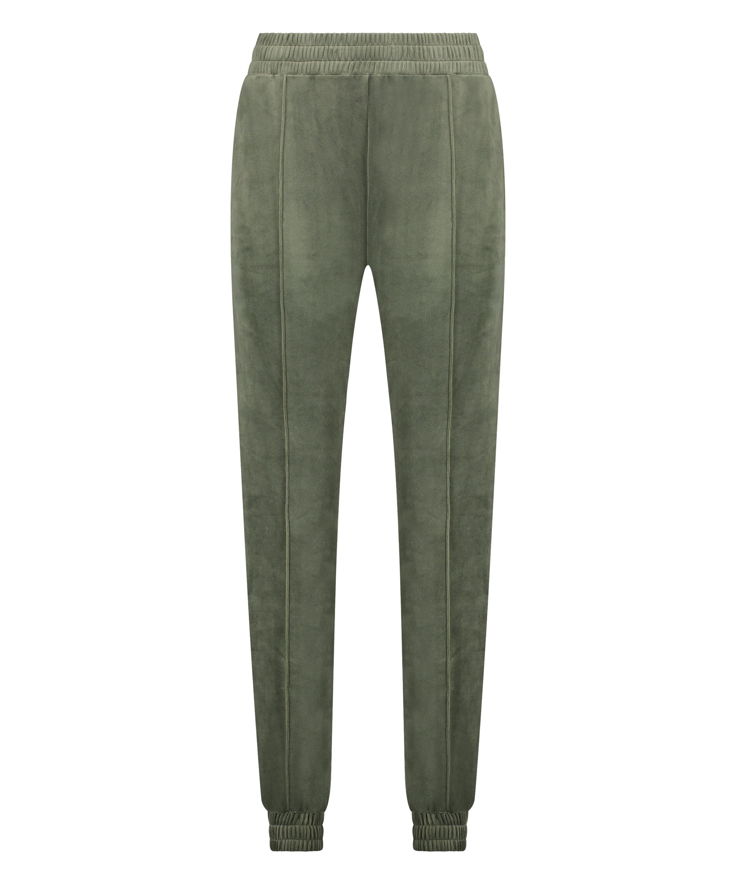 Pantal&oacute;n para correr de terciopelo Pintuck, Verde