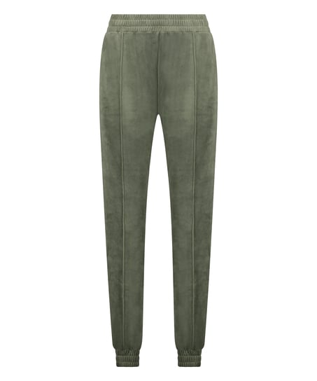 Pantalón para correr de terciopelo Pintuck, Verde