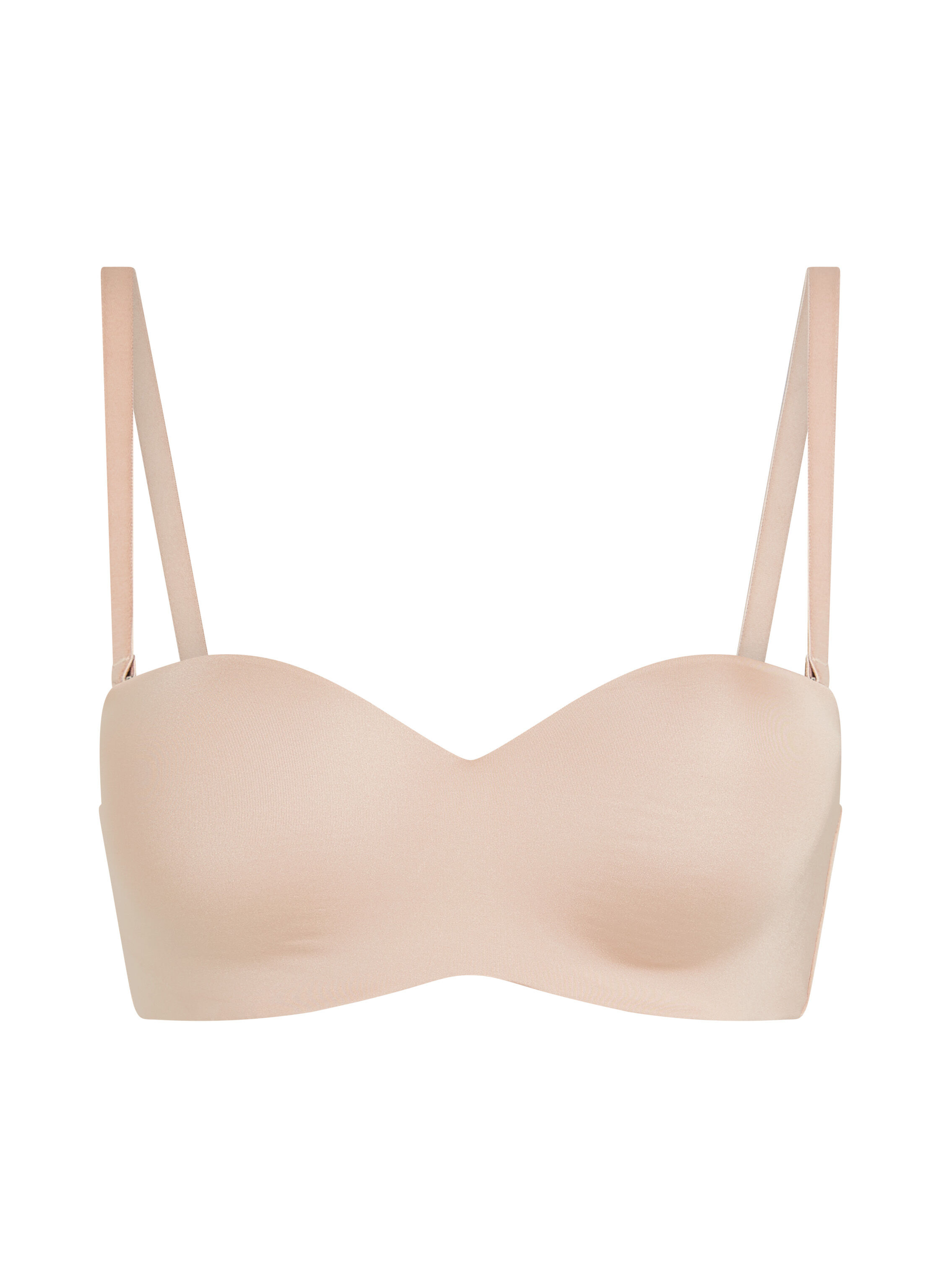 Sujetador push-up de aros sin tirantes y preformado Smooth, Beige