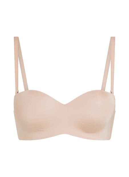 Sujetador push-up de aros sin tirantes y preformado Smooth, Beige