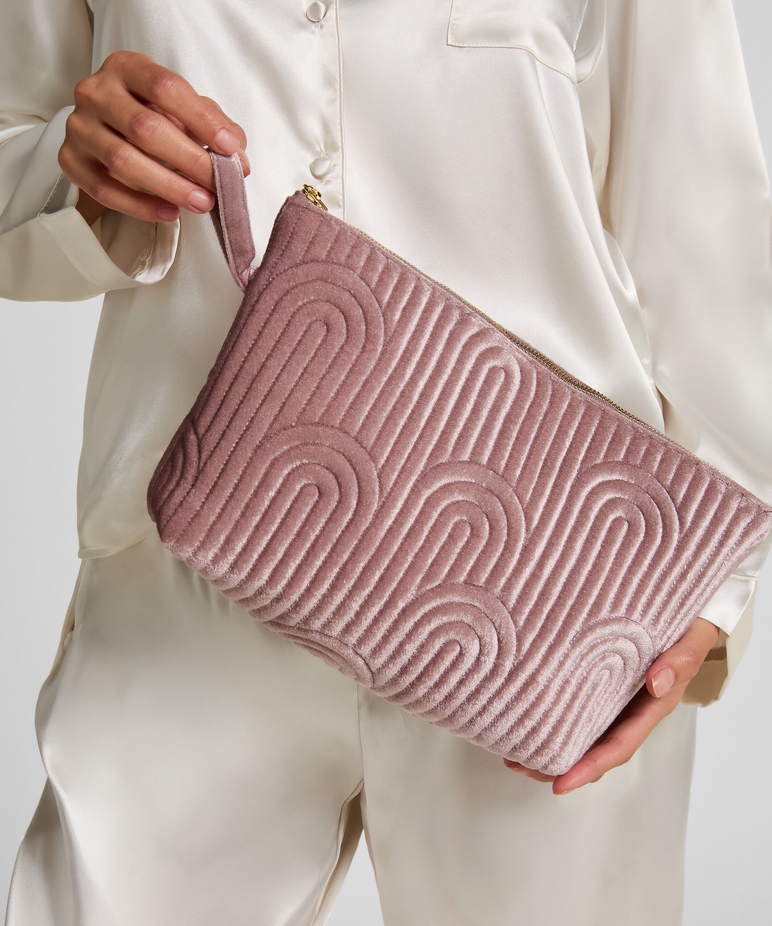 Neceser de maquillaje de terciopelo Grande, Morado Neceser de maquillaje de terciopelo Grande, Morado