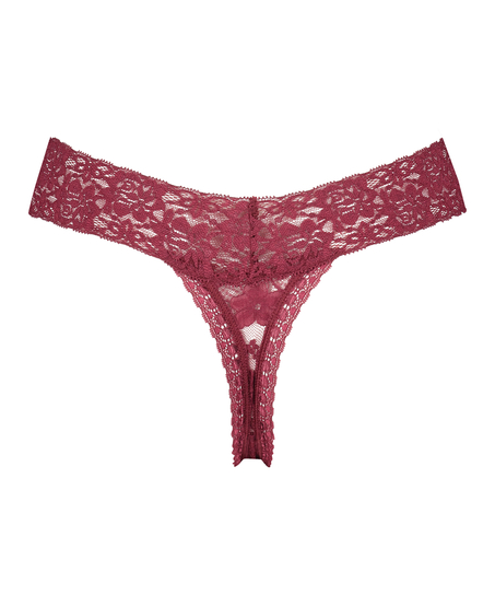 Tanga de corte ultra bajo en forma de V, Rojo