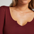 Top V-neck long sleeves, Morado