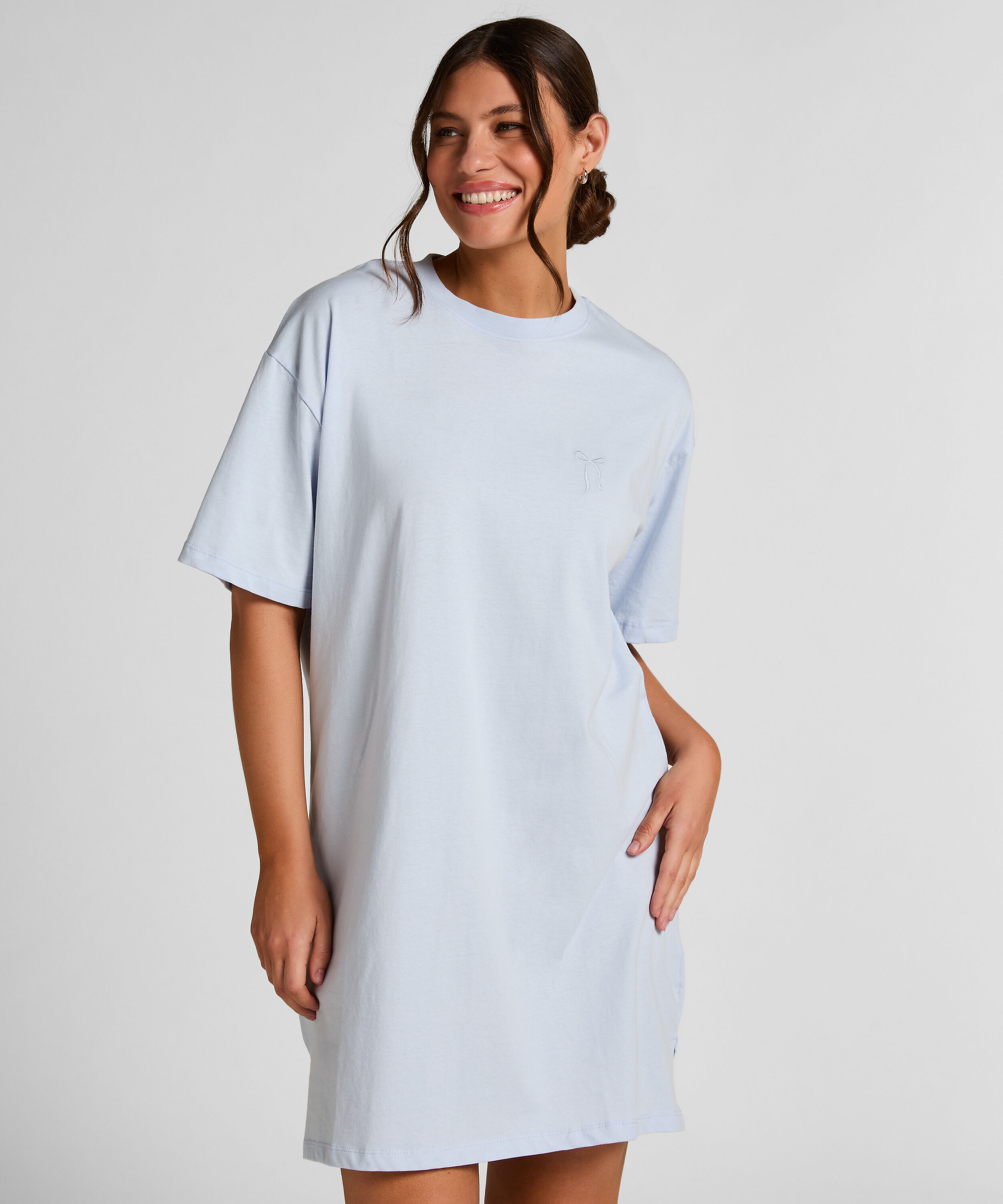 Camisón de escote redondo, Azul