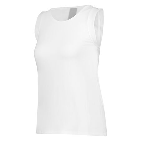 Camiseta sin mangas de rejilla de HKMX, Blanco