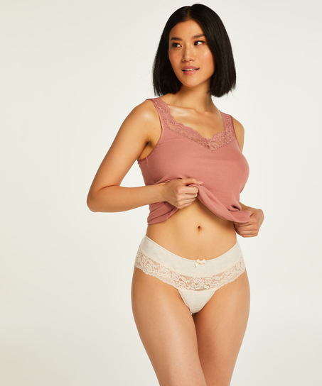 Tanga b&oacute;xer de algod&oacute;n, Beige