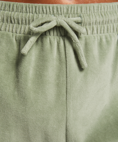 Pantal&oacute;n de pijama de terciopelo, Verde