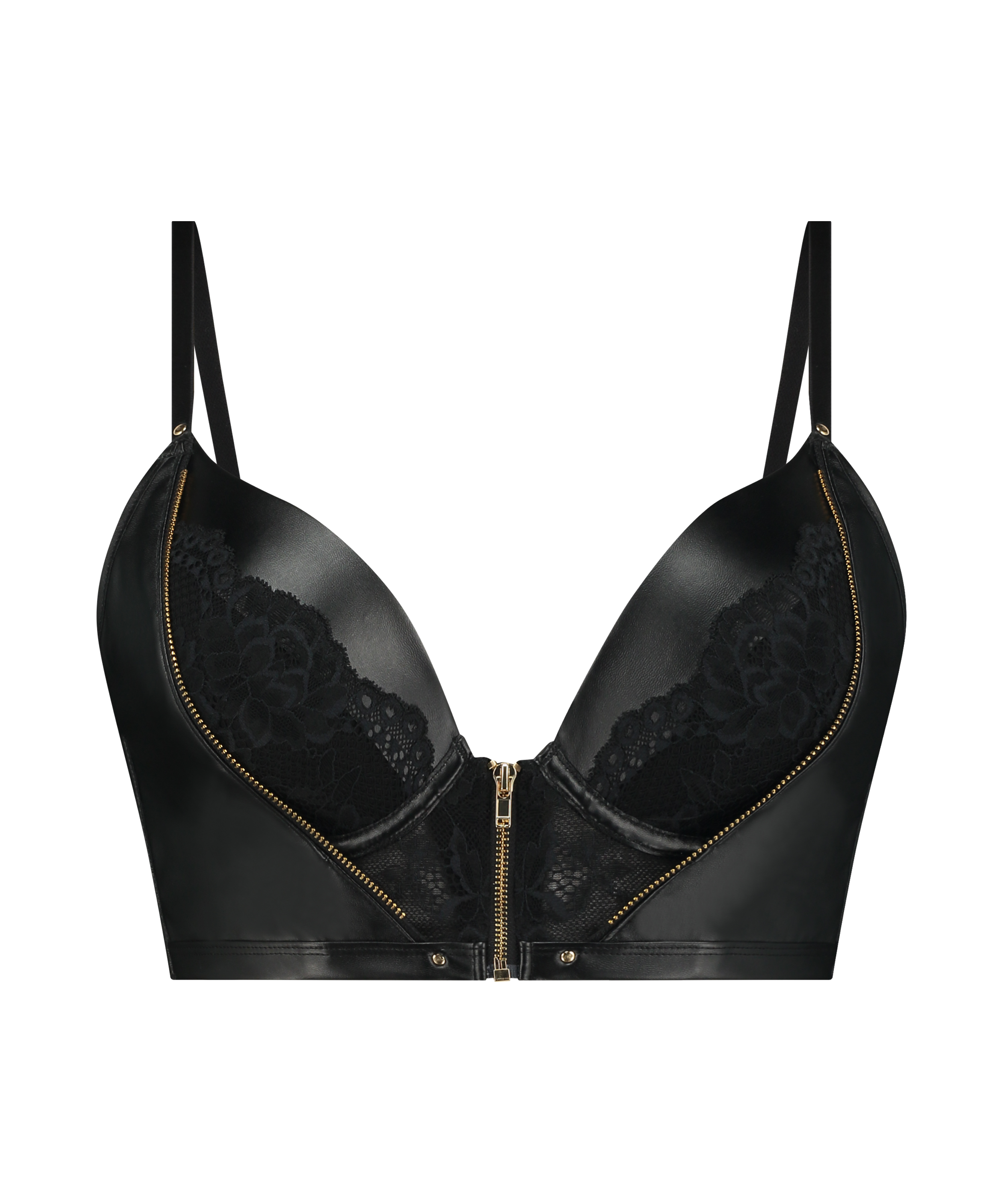 Sujetador de aros push-up preformado longline Talia, Negro, main