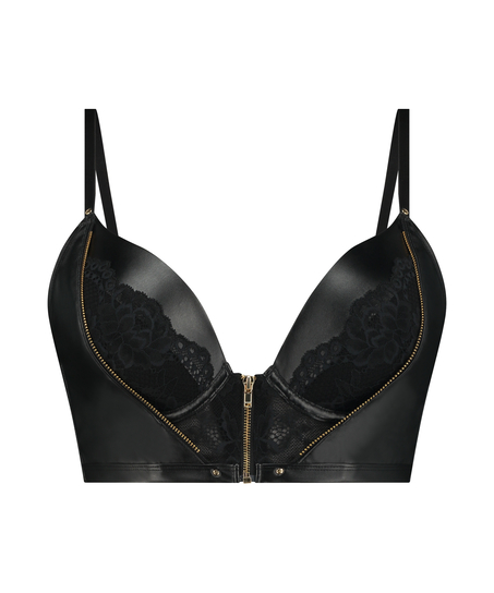 Sujetador de aros push-up preformado longline Talia, Negro
