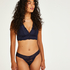 Tanga de corte ultra bajo en forma de V, Azul