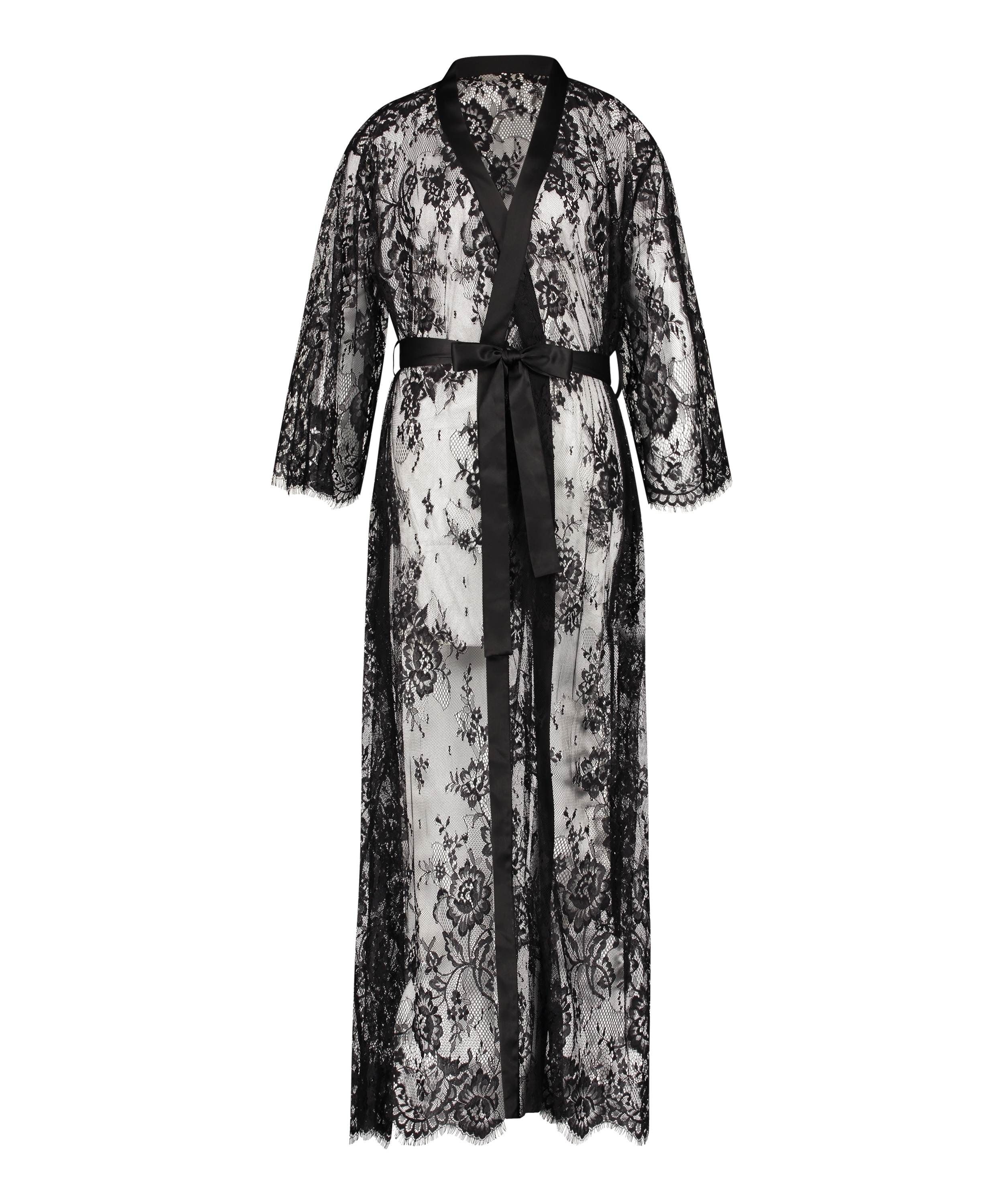 Kimono Allover Lace, Negro, main