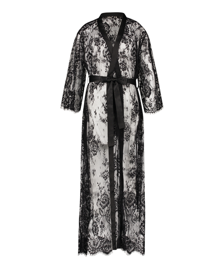 Kimono Allover Lace, Negro