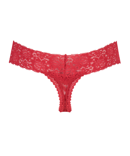 Tanga floral encaje, Rojo
