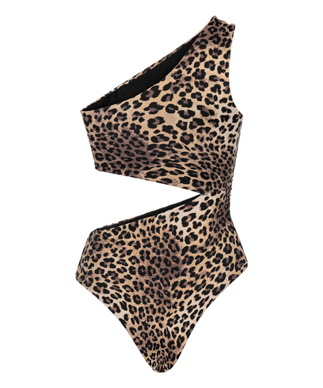 Conjunto de bikini asim&eacute;trico Amalia, Marr&oacute;n