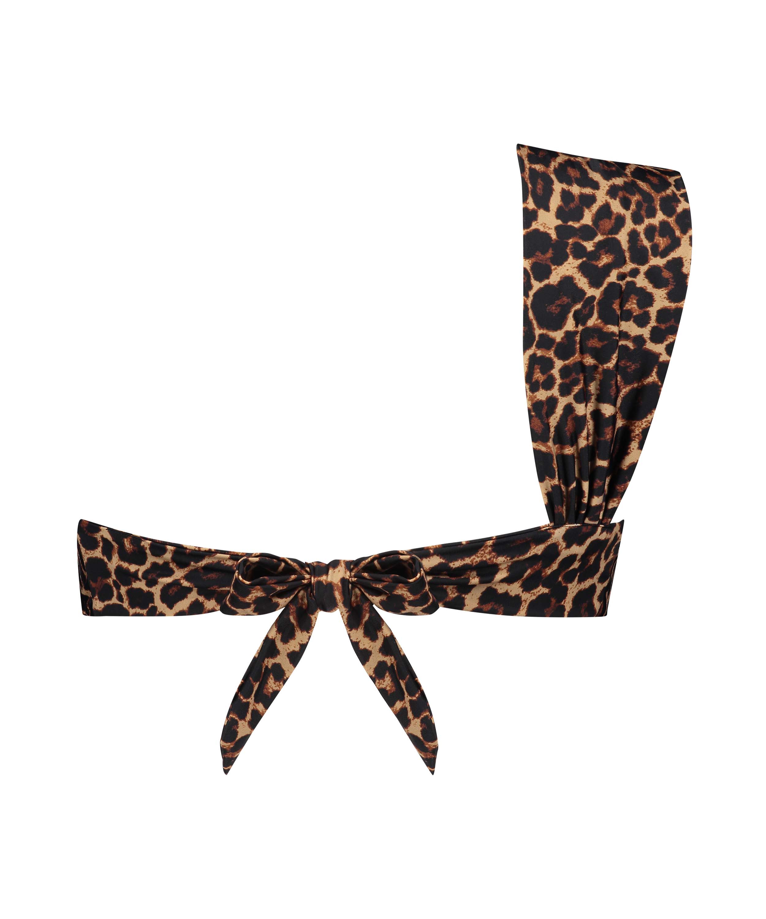 Top de bikini preformado y un hombro descubierto Animal HKM x NA-KD, Marrón, main