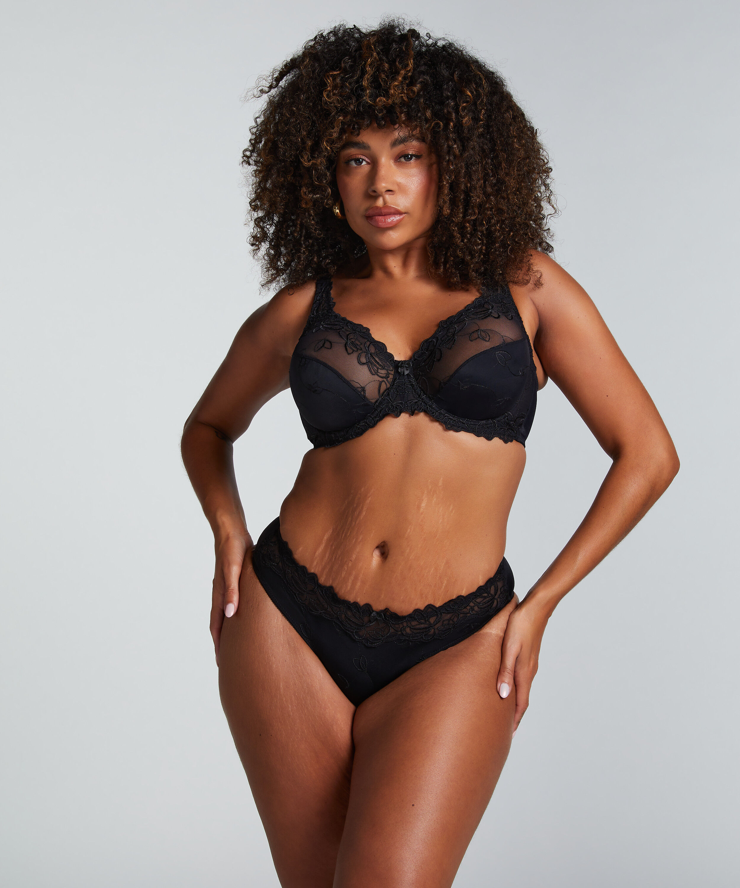 Tanga bóxer Diva, Negro