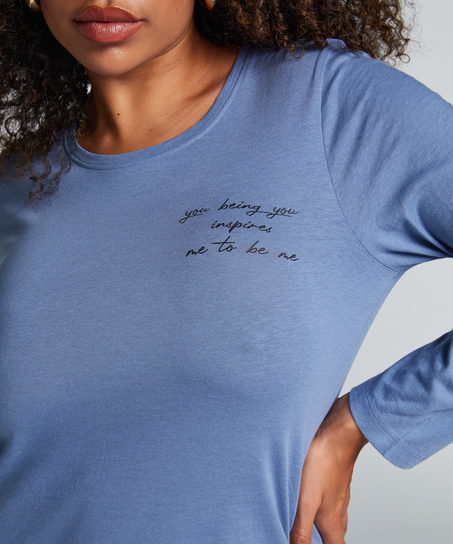 Camisón de escote redondo, Azul