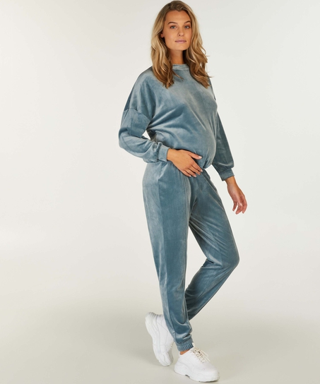 Pantalón de deporte premamá Velours, Azul