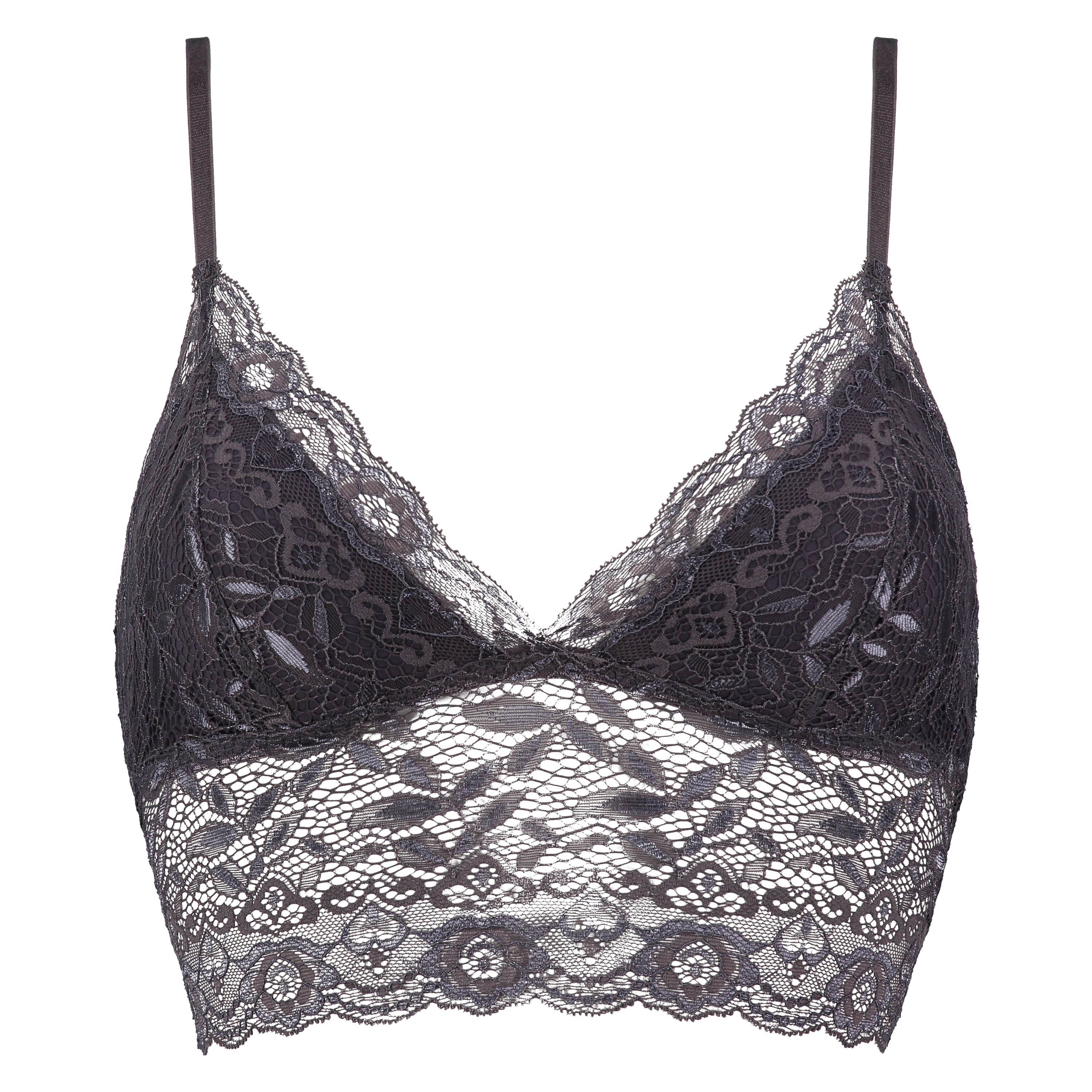 Bralette longline Fancy, Gris, main