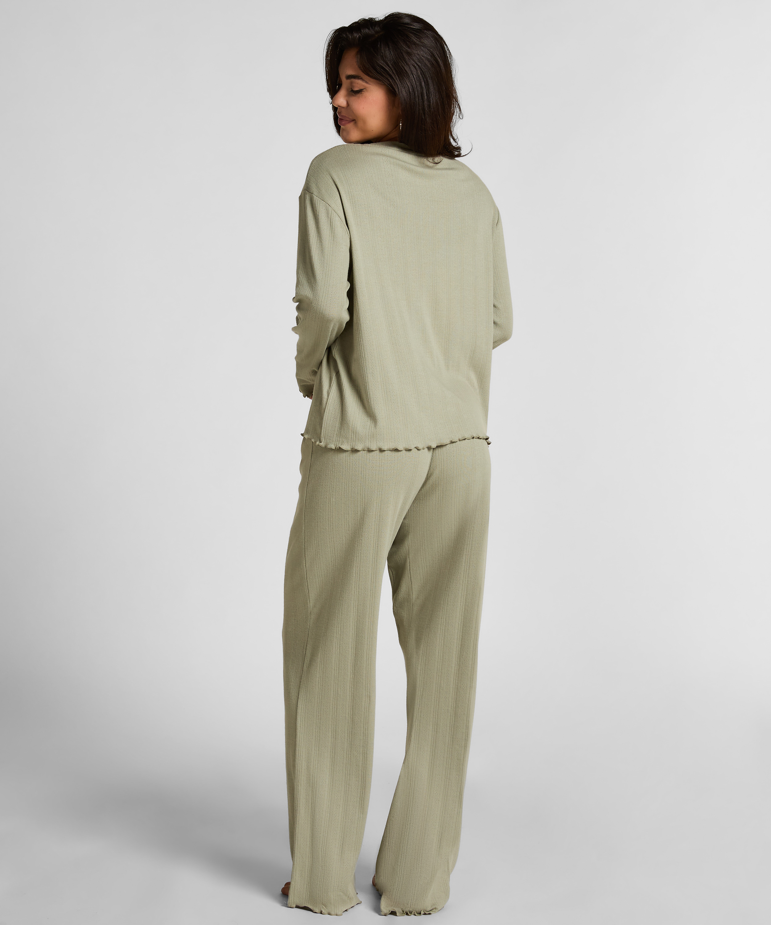 Pyjama Pant Loose Pointelle, Verde, main
