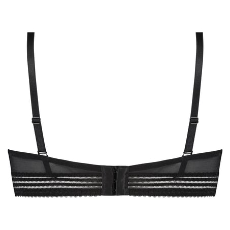 Sujetador longline de aros preformado sin tirantes Eden, Negro