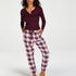 Petite Pantalón de pijama Twill Check, Rojo