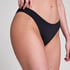 Braguita de bikini de tiro alto de neopreno, Negro