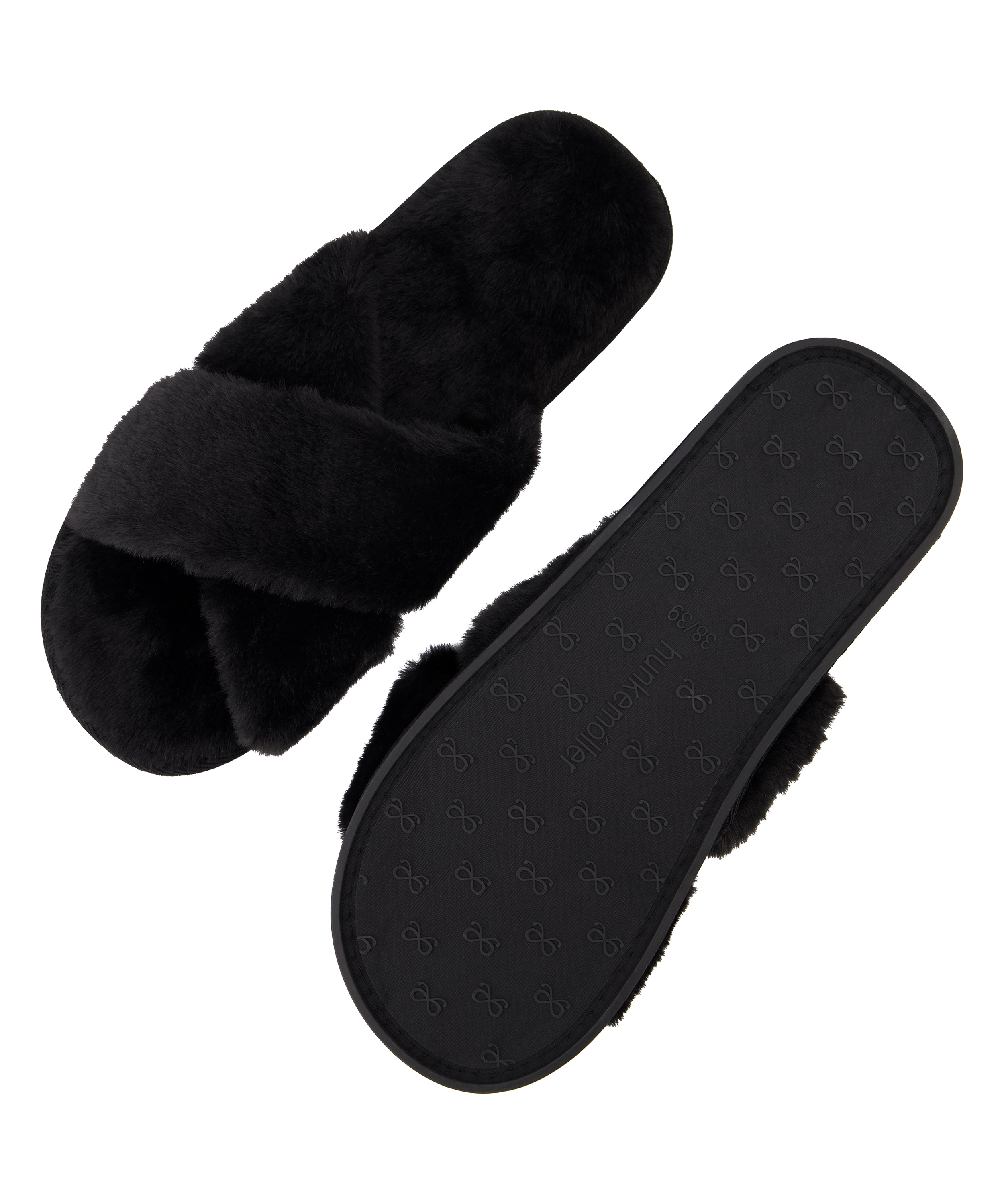 Zapatillas Crossed Fake Fur, Negro, main