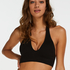 Bralette sin costuras de estilo halter, Negro