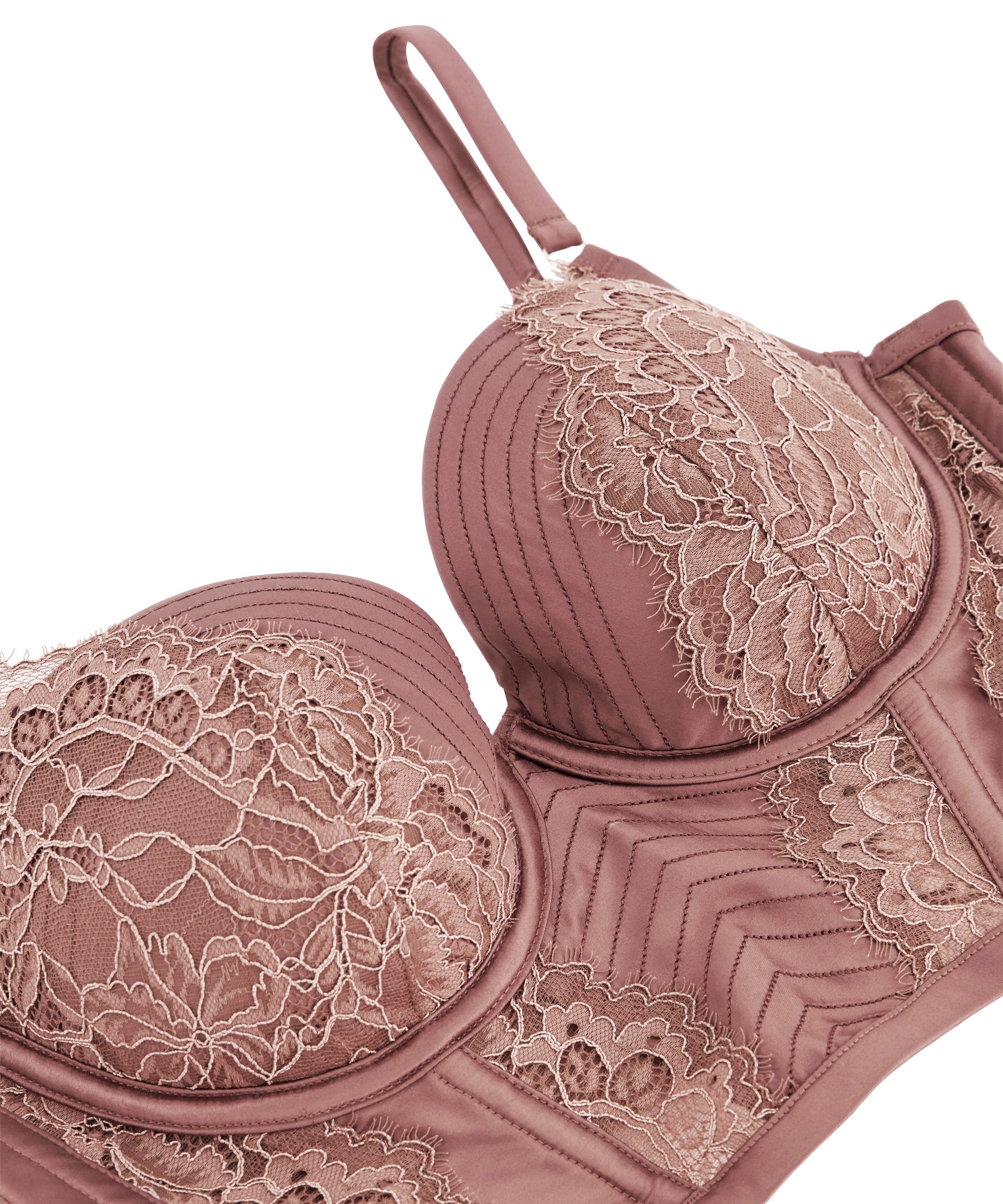 Sujetador longline de aros preformado Erika, Marrón, main