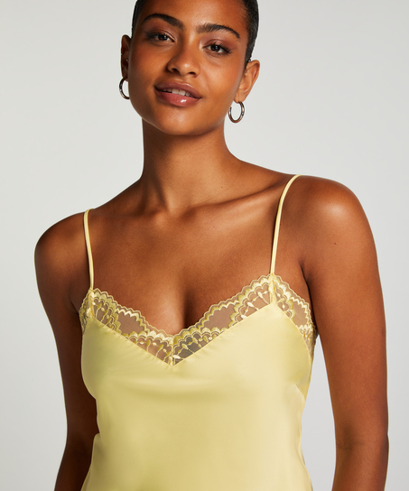 Camiseta top Satin Lace, Amarillo