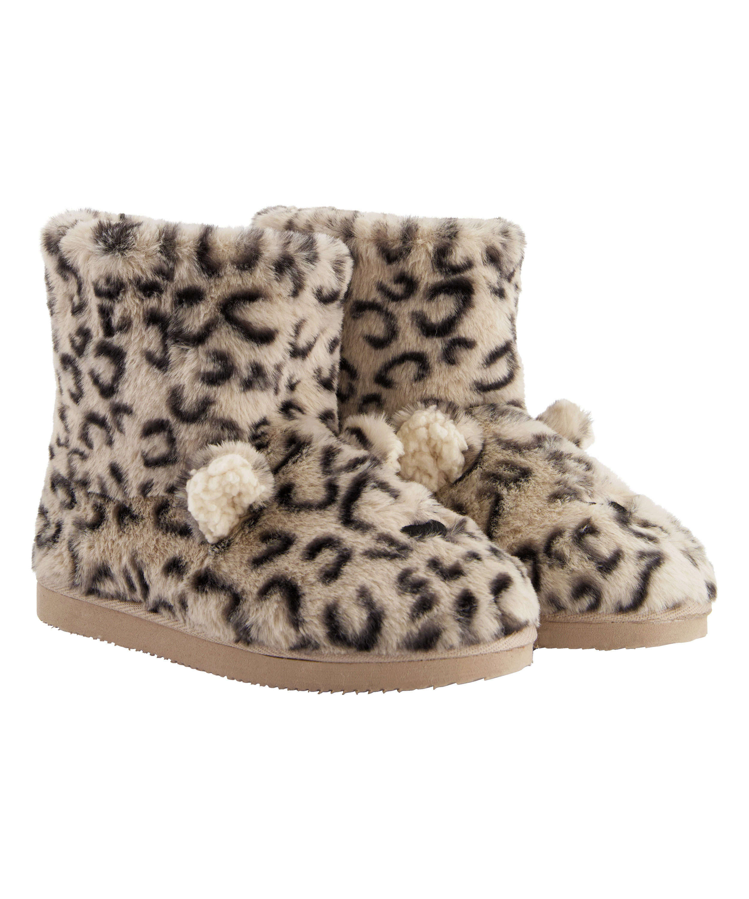 Zapatillas con estampado de leopardo, Beige, main