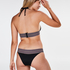 Top de bikini con cuello halter Paradise, Negro