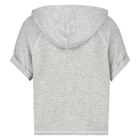 Sudadera con capucha de manga corta, Gris