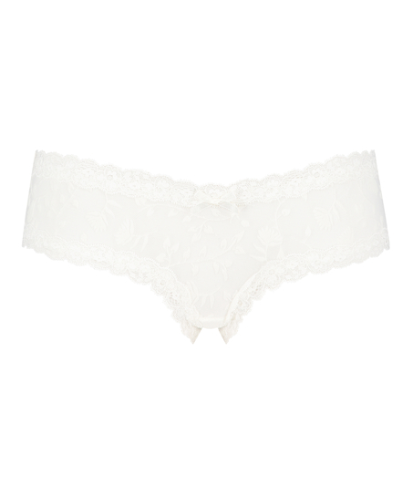 Brasileña en forma de V burn-out mesh, Blanco