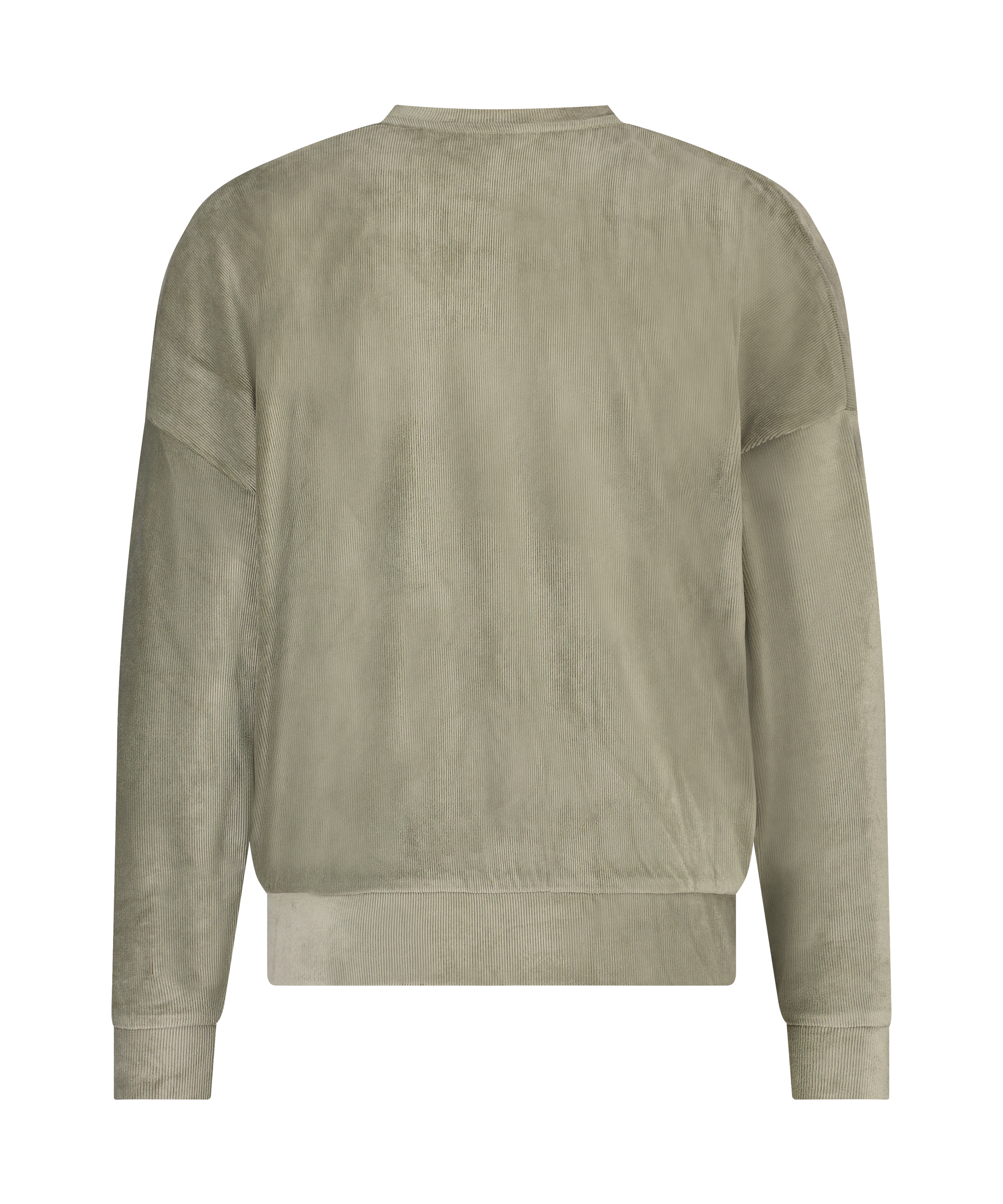 Top de terciopelo y canal&eacute; de manga larga, Verde, main