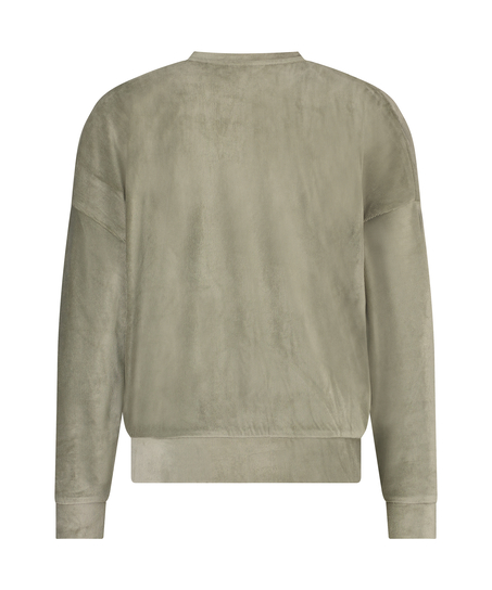 Top de terciopelo y canal&eacute; de manga larga, Verde