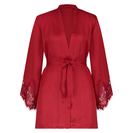 Kimono Lace Satin, Rojo