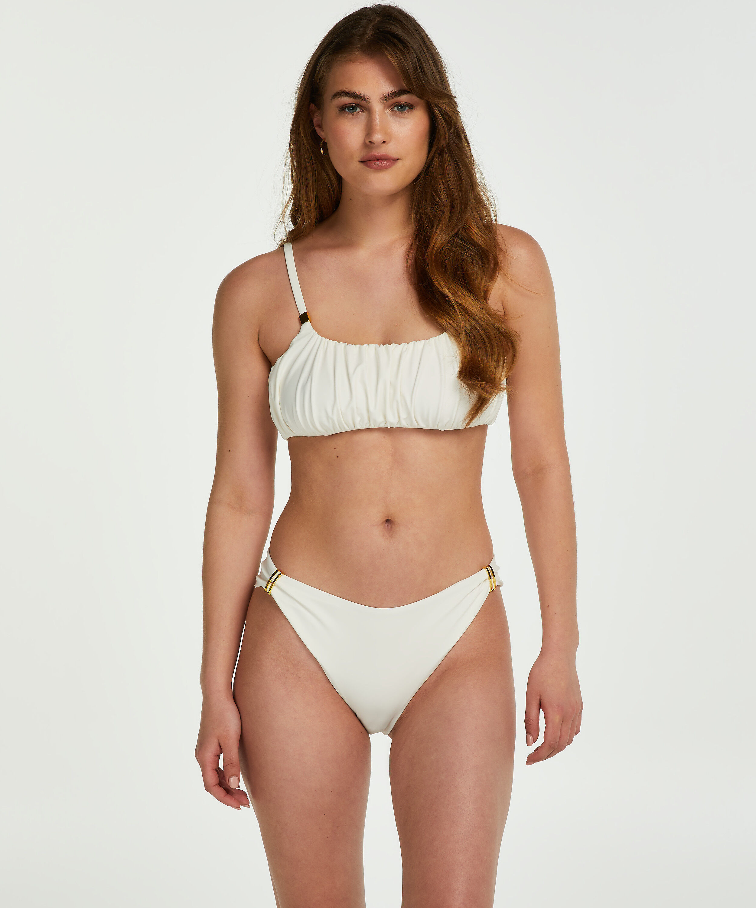 Braguita de bikini de tiro alto, Blanco