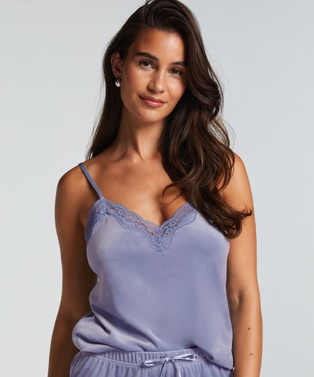 Camiseta top Velours Lace, Morado