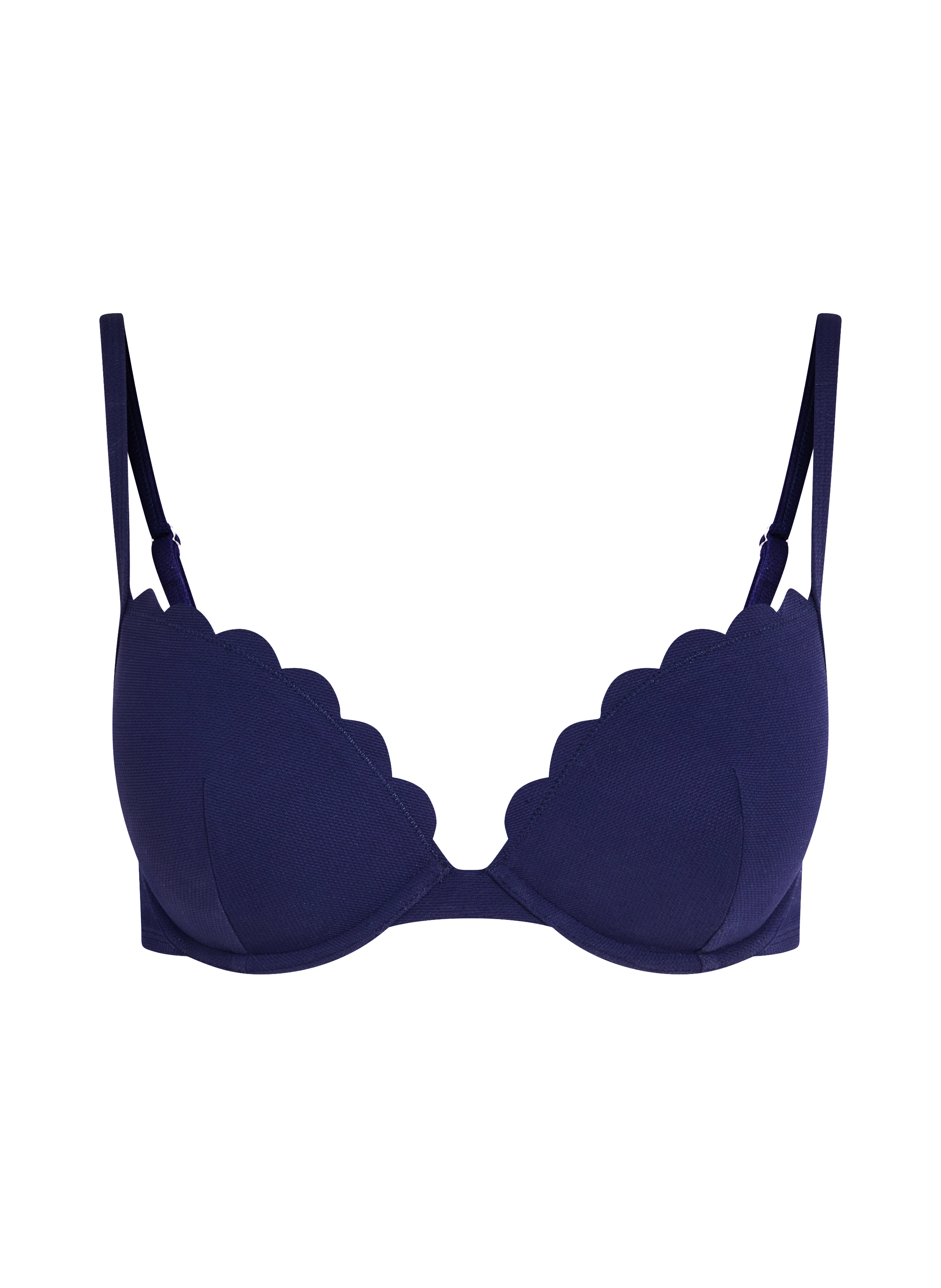 Top de bikini preformado con efecto realce Scallop Copa A - E, Azul, main