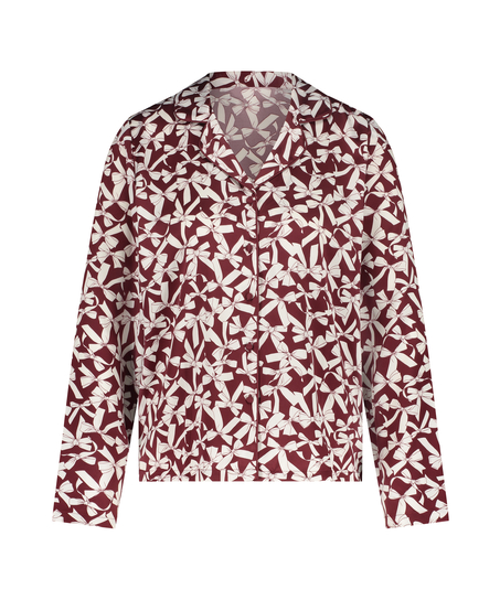 Chaqueta de manga larga y sat&eacute;n, Rojo