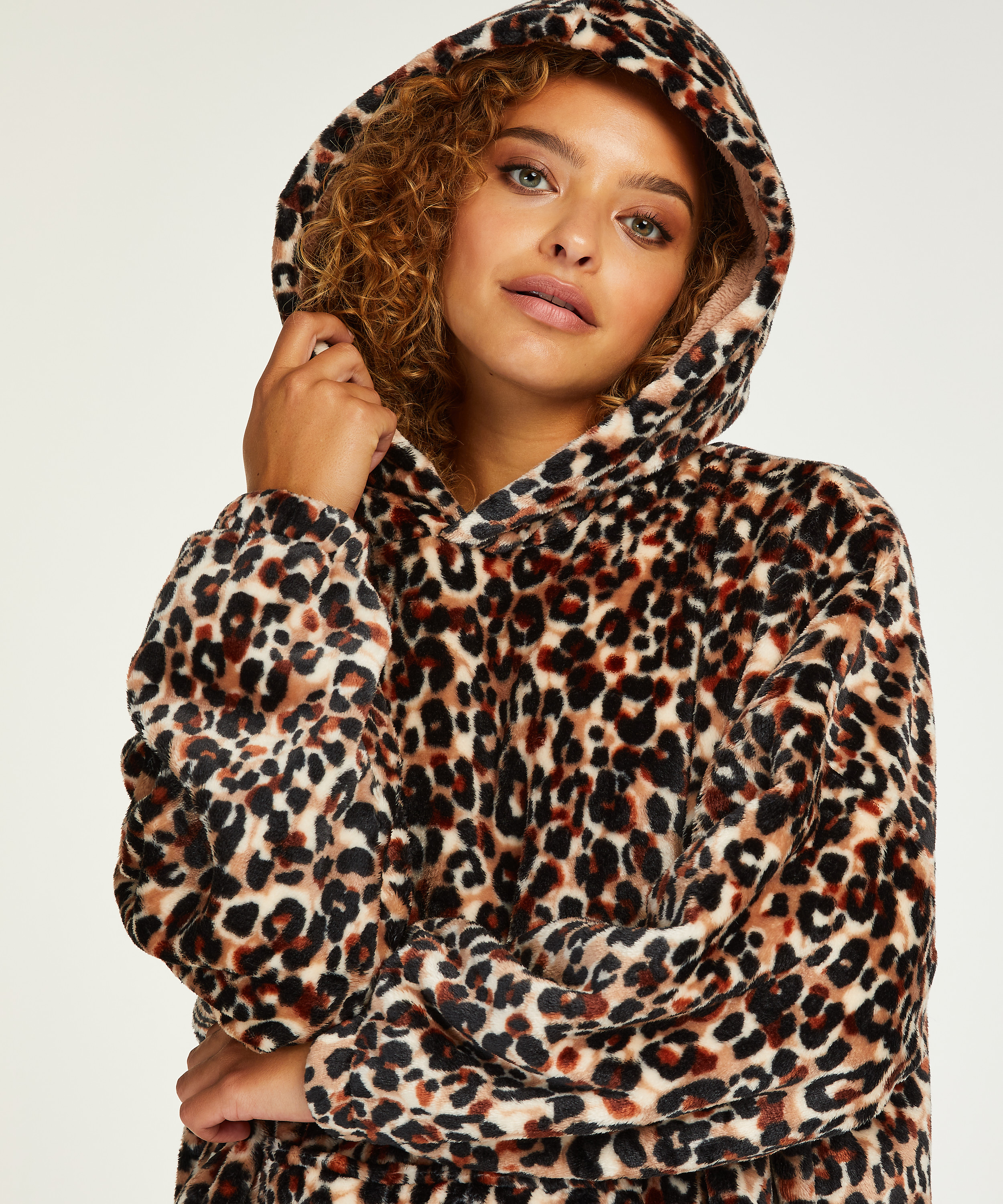 Flannel Fleece Hoodie, Marr&oacute;n, main